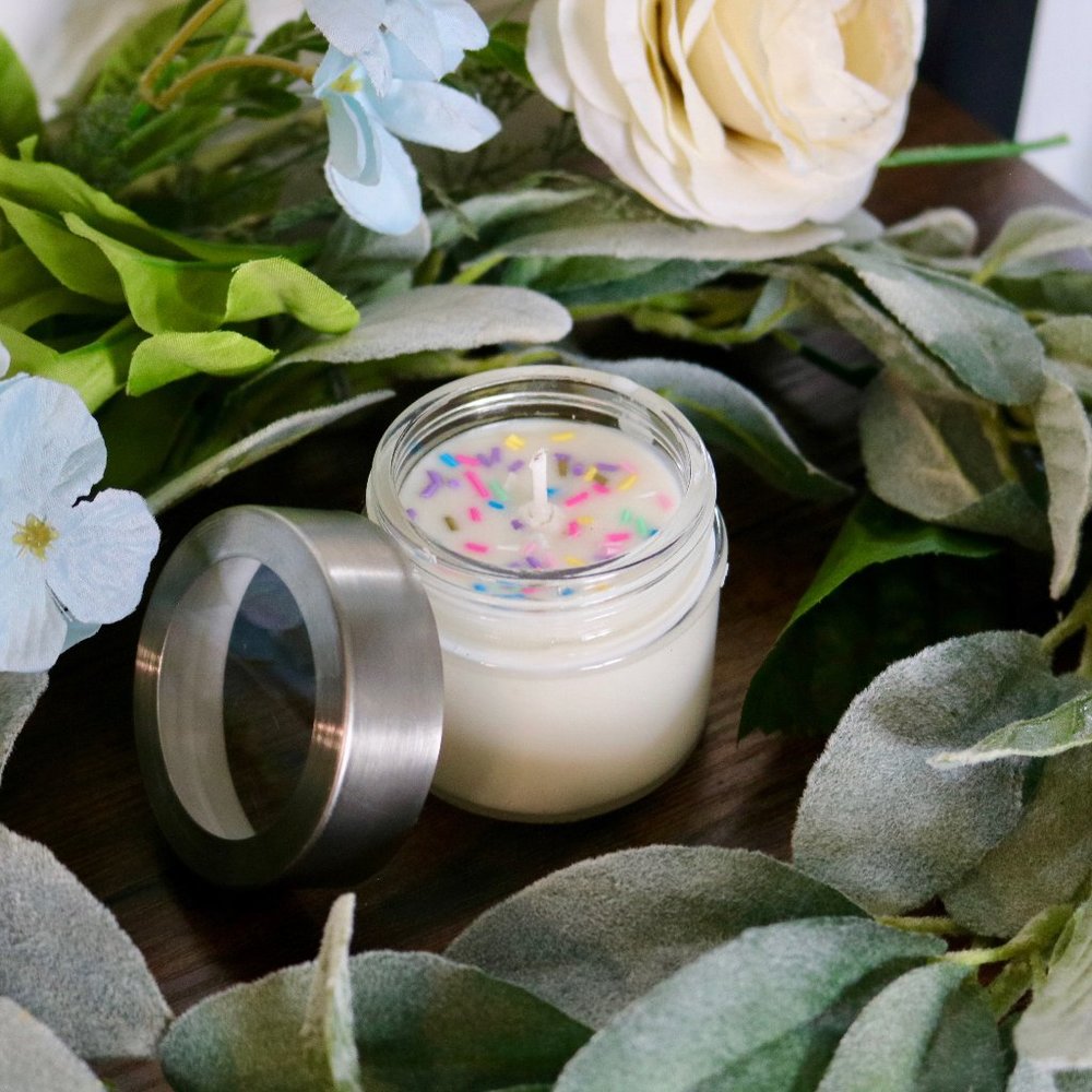 Soy candle with sprinkles